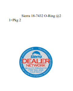 Sierra 18-7432 O-Ring @2 1=Pkg 2