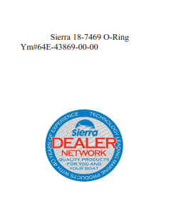 Sierra 18-7469 O-Ring Ym#64E-43869-00-00