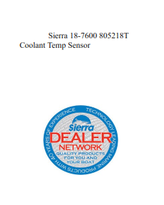 Sierra 18-7600 805218T Coolant Temp Sensor