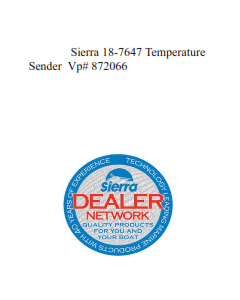 Sierra 18-7647 Temperature Sender  Vp# 872066