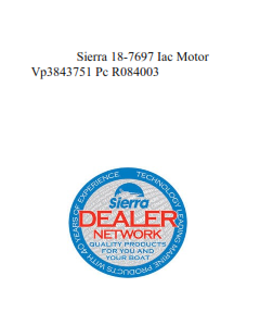 Sierra 18-7697 Iac Motor Vp3843751 Pc R084003