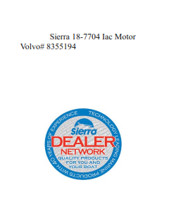 Sierra 18-7704 Iac Motor Volvo# 8355194