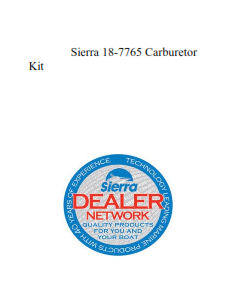 Sierra 18-7765 Carburetor Kit