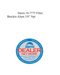 Sierra 18-7775 Filter Bracket-Alum 3/8" Npt