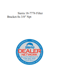 Sierra 18-7776 Filter Bracket-Ss 3/8" Npt