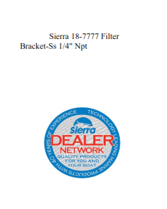 Sierra 18-7777 Filter Bracket-Ss 1/4" Npt