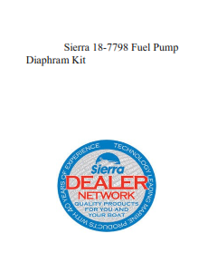 Sierra 18-7798 Fuel Pump Diaphram Kit