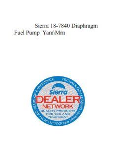 Sierra 18-7840 Diaphragm  Fuel Pump  Yam\Mrn
