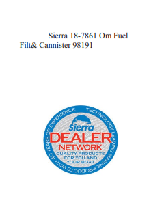 Sierra 18-7861 Om Fuel Filt& Cannister 98191