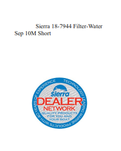 Sierra 18-7944 Filter-Water Sep 10M Short