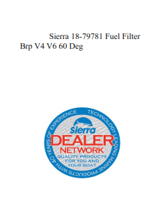 Sierra 18-79781 Fuel Filter Brp V4 V6 60 Deg