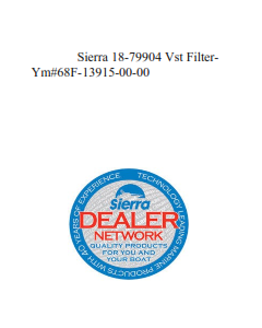 Sierra 18-79904 Vst Filter-Ym#68F-13915-00-00