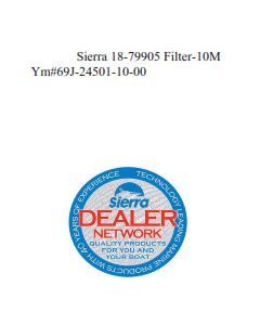 Sierra 18-79905 Filter-10M Ym#69J-24501-10-00