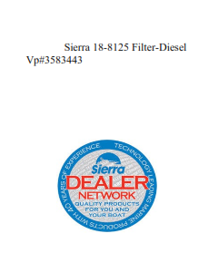 Sierra 18-8125 Filter-Diesel Vp#3583443