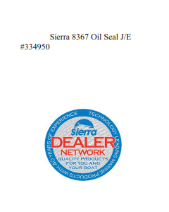 Sierra 8367 Oil Seal J/E #334950