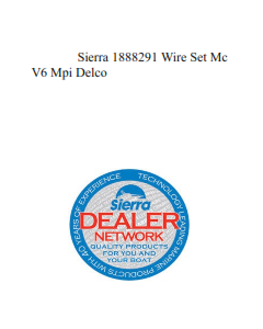 Sierra 1888291 Wire Set Mc V6 Mpi Delco