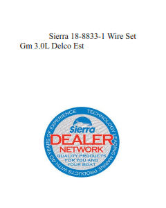 Sierra 18-8833-1 Wire Set Gm 3.0L Delco Est