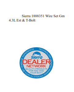 Sierra 1888351 Wire Set Gm 4.3L Est & T-Bolt