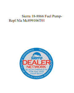 Sierra 18-8866 Fuel Pump-Repl Nla Mc899106T01