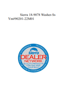 Sierra 18-9078 Washer-Ss Ym#90201-22M01