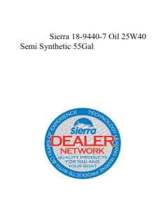 Sierra 18-9440-7 Oil 25W40 Semi Synthetic 55Gal