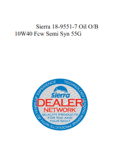 Sierra 18-9551-7 Oil O/B 10W40 Fcw Semi Syn 55G