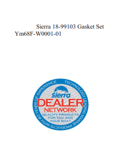 Sierra 18-99103 Gasket Set Ym68F-W0001-01