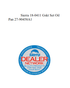 Sierra 18-0411 Gskt Set Oil Pan 27-90458A1