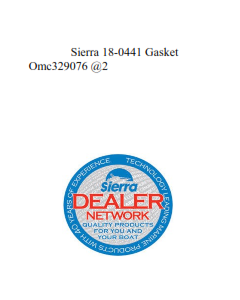 Sierra 18-0441 Gasket  Omc329076 @2