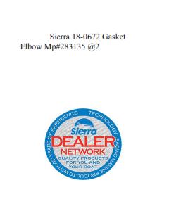 Sierra 18-0672 Gasket Elbow Mp#283135 @2