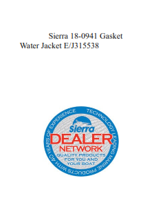 Sierra 18-0941 Gasket  Water Jacket E/J315538