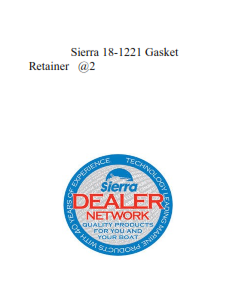 Sierra 18-1221 Gasket  Retainer   @2