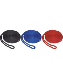 Seasense 50013276 Dock Line, BB, 1/2" x 15', Black, 12" Eye Splice