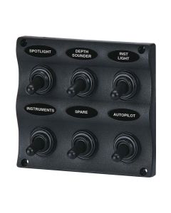 Seasense Led Switch Panel 6 Gang with Breaker and Rubber Boots