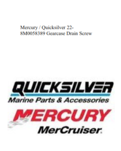 Mercury 22-8M0058389 Gearcase Drain Screw