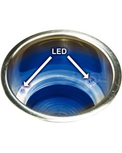 Seachoice 79371 Ss Blue Led Drink Hold W/Drain