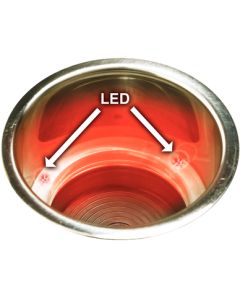 Seachoice 79391 Ss Red Led Drink Hold W/Drain