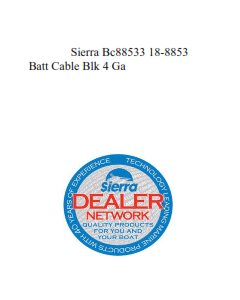 Sierra Bc88533 18-8853  Batt Cable Blk 4 Ga