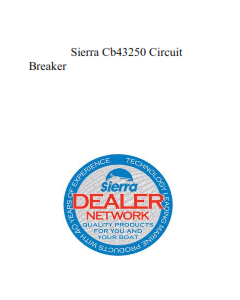 Sierra Cb43250 Circuit Breaker