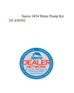 Sierra 3454 Water Pump Kit J/E 438592